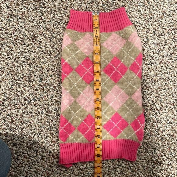 Pink Argyle Pet Sweater by Wag&Bone - Picture 6 of 7
